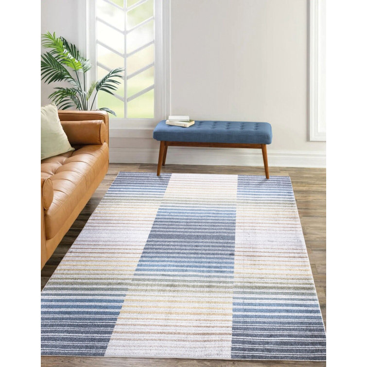 Metro Lane Amoz Blue/Yellow/Grey Rug Wayfair.co.uk